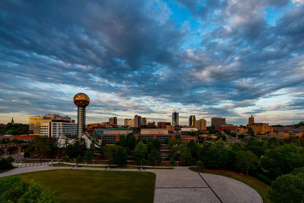 Aerial view of Knoxville, TN.